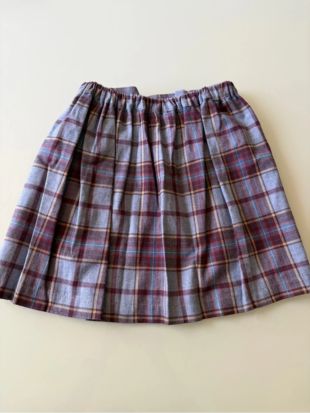 Pepa London Girls Plaid Pleated Skirt with Burgundy Accents Sz 8